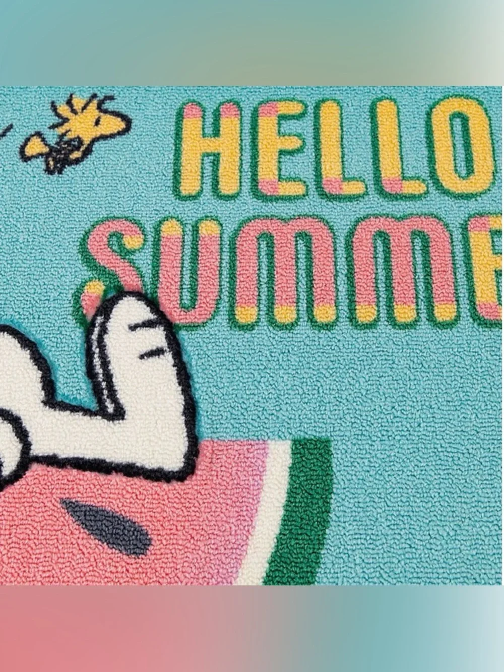 Peanuts Snoopy Hello Summer Watermelon Graphic Rug Decor Brand New